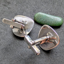 Load image into Gallery viewer, Vintage Designer Manschettenknöpfe Bernstein 835 Silber Silberschmiedearbeit S
