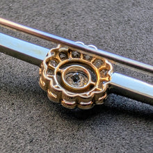 Load image into Gallery viewer, Art Deco Target Brooch 14k 585 Gold Diamonds 0.51 Ct Old Antique c. 1920 S

