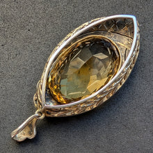 Lade das Bild in den Galerie-Viewer, Jugendstil Anhänger Silber vergoldet Citrin 23 Carat Perle alt antik c. 1920 S
