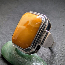 Load image into Gallery viewer, Art Deco Ring 835 Silber Butterscotch Bernstein alt c. 1920 RG 58 S
