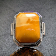 Load image into Gallery viewer, Art Deco Ring 835 Silber Butterscotch Bernstein alt c. 1920 RG 58 S

