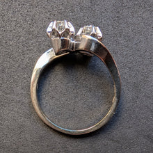 Lade das Bild in den Galerie-Viewer, Vintage Toi et Moi Ring 14k 585 Gold Diamant Brillant 0,30 Carat Wien RG 58/59 S

