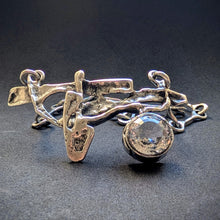 Lade das Bild in den Galerie-Viewer, Vintage Collier Monika &amp; Burkhard Oly 835 Silber Bergkristall Modernismus alt S
