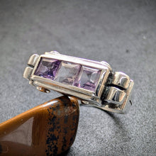 Lade das Bild in den Galerie-Viewer, Art Deco Ring 935 Silber Amethyst alt antik c. 1920 RG 54/55 S
