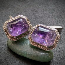 Load image into Gallery viewer, Art Deco Manschettenknöpfe 800 Silber Amethyst alt antik c. 1920 S
