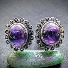 Load image into Gallery viewer, Tracht Manschettenknöpfe 925 Silber BS Bartel &amp; Sohn Amethyst alt S
