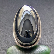 Lade das Bild in den Galerie-Viewer, Vintage Ring Georg Jensen 46E Harald Nielsen Hämatit Sterling Silber 925 RG 52 S
