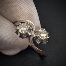 Lade das Bild in den Galerie-Viewer, Vintage Toi et Moi Ring 14k 585 Gold Diamant Brillant 0,30 Carat Wien RG 58/59 S
