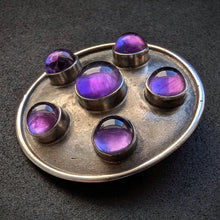 Lade das Bild in den Galerie-Viewer, Vintage Designer Brosche 835 Silber Amethyst Midcentury alt c. 1950 S
