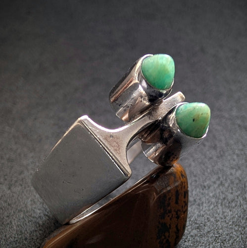 Vintage Midcentury Designer Ring 835 Silber Amazonit alt RG 54 S