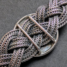 Lade das Bild in den Galerie-Viewer, Vintage Flecht Armband 835 Silber Gustav Hauber Mid Century CZ Gold c. 1950s S
