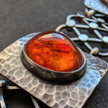 Lade das Bild in den Galerie-Viewer, Armband 925 Silber Adolf Regelmann Stuttgart Bernstein Design alt 1950s S
