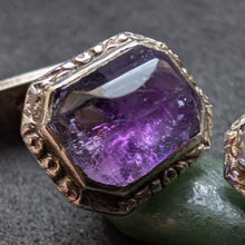 Load image into Gallery viewer, Art Deco Manschettenknöpfe 800 Silber Amethyst alt antik c. 1920 S
