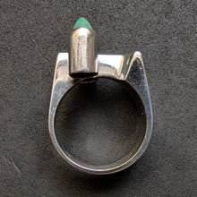 Lade das Bild in den Galerie-Viewer, Vintage Midcentury Designer Ring 835 Silber Amazonit alt RG 54 S
