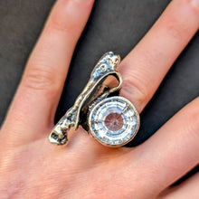 Lade das Bild in den Galerie-Viewer, Vintage Ring Monika &amp; Burkhard Oly 835 Silber Bergkristall Modernismus RG 58 S
