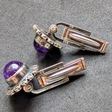 Load image into Gallery viewer, Tracht Manschettenknöpfe 925 Silber BS Bartel &amp; Sohn Amethyst alt S
