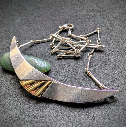 Vintage Collier Moser & Pfeil Pforzheim 925 Silber vergoldet Kette Handarbeit S
