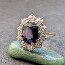 Lade das Bild in den Galerie-Viewer, Entourage Ring 18k 750 Gold blauer Saphir 2,5 Carat Diamanten 0,80 Ct RG 55/56 S

