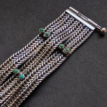 Lade das Bild in den Galerie-Viewer, Vintage Gustav Hauber Midcentury Armband 835 Silber Türkis alt c. 1950 S
