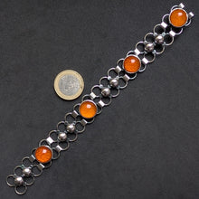 Lade das Bild in den Galerie-Viewer, Armband 925 Silber Adolf Regelmann Stuttgart Bernstein braun Midcentury 1950s S

