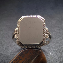 Lade das Bild in den Galerie-Viewer, Jugendstil Monogramm Ring 835 Silber freie Platte zum Gravieren Initialen RG 62
