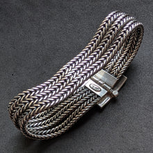 Load image into Gallery viewer, Vintage Flecht Armband 835 Silber Gustav Hauber Midcentury alt c. 1950 S
