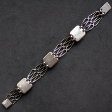 Lade das Bild in den Galerie-Viewer, Vintage Midcentury Armband 835 Silber Rosenquarz alt c. 1950 S
