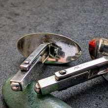Load image into Gallery viewer, Vintage Designer Manschettenknöpfe Bernstein 835 Silber Silberschmiedearbeit S
