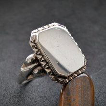 Lade das Bild in den Galerie-Viewer, Jugendstil Monogramm Ring 835 Silber freie Platte zum Gravieren Initialen RG 62
