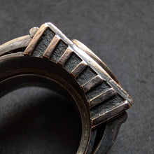 Lade das Bild in den Galerie-Viewer, Jugendstil Ring Silber 585 Gold Heliotrop Handarbeit XL antik c. 1920 RG 63 S
