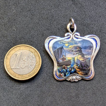 Lade das Bild in den Galerie-Viewer, Jugendstil Emaille Anhänger 800 Silber Geschützt Fliegender Holländer antik S
