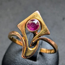 Load image into Gallery viewer, Jugendstil Ring 14k 585 Gold Rubin alt antik c. 1910 RG 52/53 S
