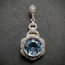 Lade das Bild in den Galerie-Viewer, Art Deco Designer Anhänger 835 Silber blauer Spinell KFW alt c. 1930 S
