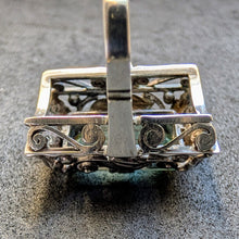 Lade das Bild in den Galerie-Viewer, Jugendstil Ring 835 Silber grüner Spinell Silberschmiedearbeit antik RG 53/54 S
