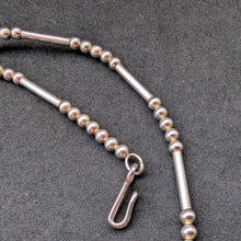 Load image into Gallery viewer, Navajo necklace sterling silver 925 turquoise inlay solid silversmith work S
