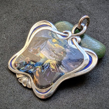 Lade das Bild in den Galerie-Viewer, Jugendstil Emaille Anhänger 800 Silber Geschützt Fliegender Holländer antik S
