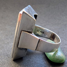Lade das Bild in den Galerie-Viewer, Art Deco Ring 900 Silber Emaille Designer OR alt antik c. 1920 RG 61 S
