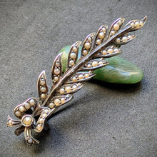 Lade das Bild in den Galerie-Viewer, Victorian Brosche min 750 Silber Perle alt antik c. 1890 S
