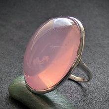 Lade das Bild in den Galerie-Viewer, Jugendstil Art Deco Ring 935 Silber Rosenquarz rosa alt antik c. 1920 RG 56 S
