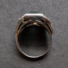 Load image into Gallery viewer, Art Deco ring 835 silver onyx old antique c. 1920 RG 57 p
