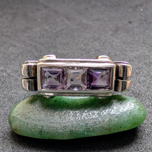Lade das Bild in den Galerie-Viewer, Art Deco Ring 935 Silber Amethyst alt antik c. 1920 RG 54/55 S

