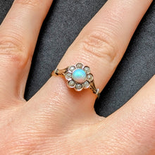 Lade das Bild in den Galerie-Viewer, Target Ring 14k 585 Gold Opal Perle alt antik c. 1900 RG 54 S
